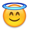 Angel Blushing Smile Emoji PNG