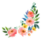 Corner Watercolor Flower PNG