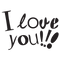 I Love You Text PNG HD