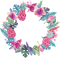 Round Flower Wreath PNG Images