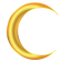 Yellow Crescent Moon PNG Image